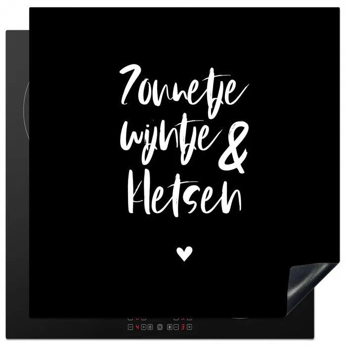 Quotes - Zonnetje, wijntje & kletsen - Tekst - Wijn - Zomer Inductie beschermer vinyl 3mm middel -3d