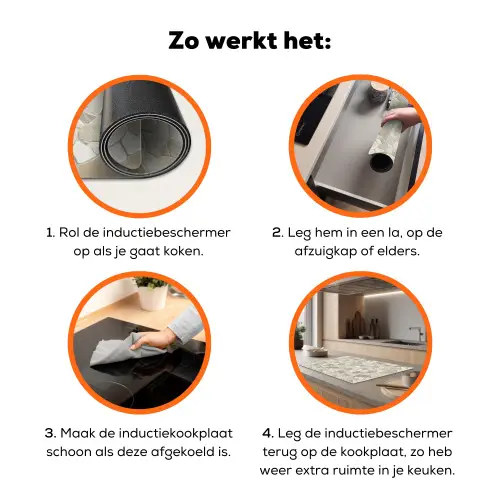 Mozaïek - Stenen - Beige Inductie beschermer vinyl 3mm klein 276 -zzzzzzz-td-werking