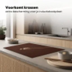 Papaverbol - Droogbloem - Bruin - Minimalistisch Inductie beschermer vinyl 3mm klein -sfeer1