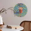 Mok - Koffie - Zigzag - Slagroom Akoestische PET Vilt - Rond klein -sfeer3