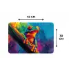 Kikker - Felgekleurd - Tak - Regenboog Placemat vinyl groot -specs