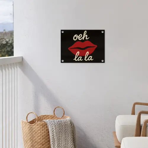 Lip - Rood - Quote tuinposter los doek klein -sfeer8