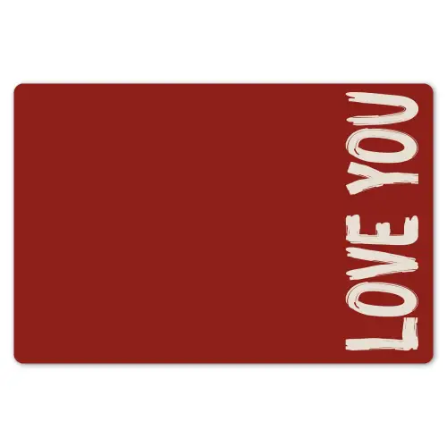 Schuin - Loveyou - Rood Placemat vinyl groot -zzsfeer1_Kitchenyeah-website