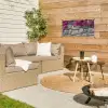 Bougainvillea - Stenen Muur - Roze tuinposter los doek klein -sfeer4