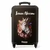 Wit paardenhoofd tussen kleurrijke bloemenkrans NBS - Handbagage koffer - Kinderen Unisex middel -productfoto_recht