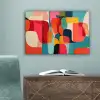 Vormen - Kleurrijk - Abstract - Vlakken canvas 2cm klein -sfeer4