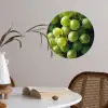 Druiven - Tros - Groen Wandcirkel behangsticker klein -sfeer3