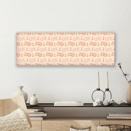 Rood - Roze - Katten - Bloemen canvas 2cm klein 828 -sfeer6