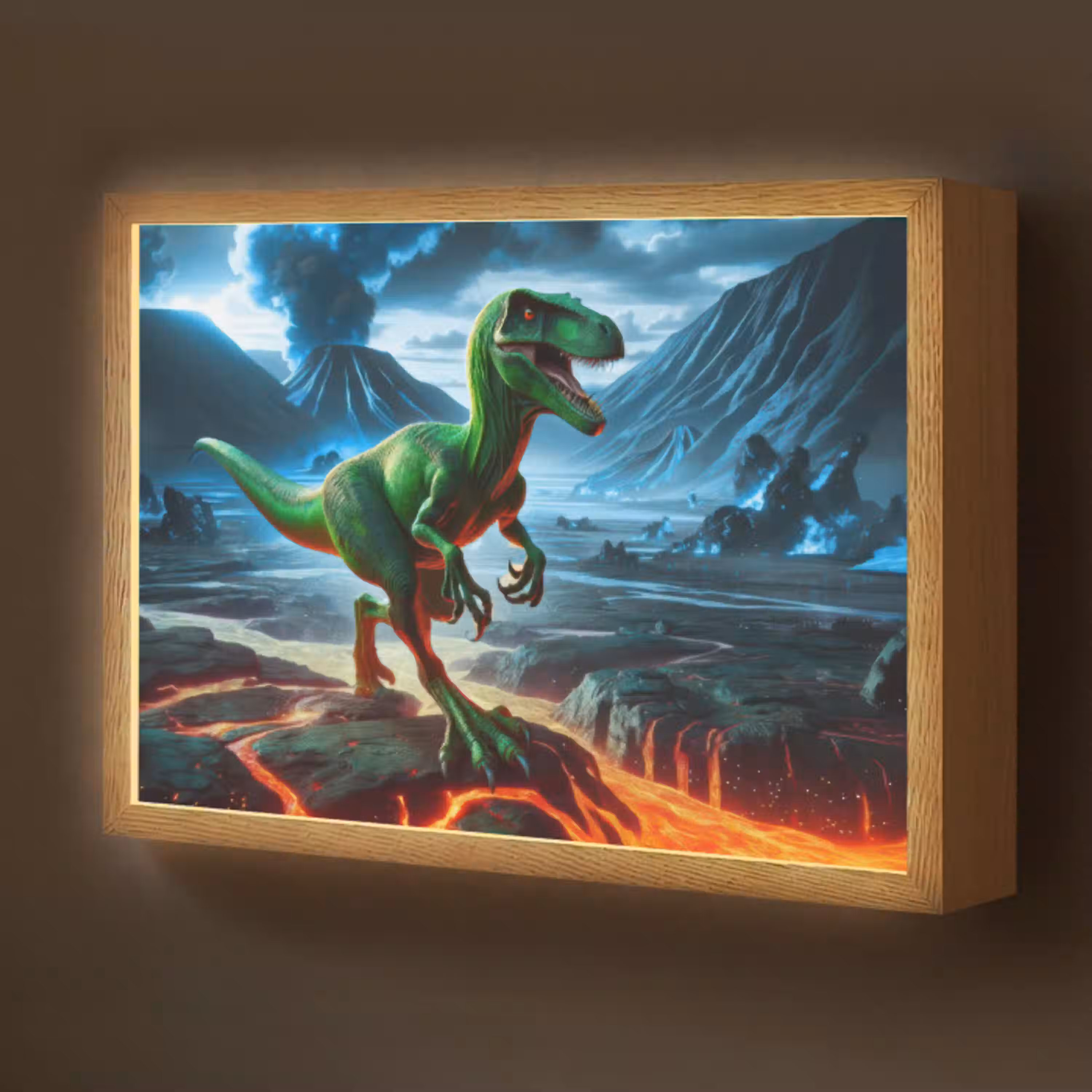 Dino - Lava - Groen - Jongens Light Box met batterij (Wandlamp kind) middel -z3d_website
