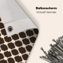 Bruin - Ruitpatroon - Geometrisch Balkonbeschermer Duitsland klein 596 -closeup_NL