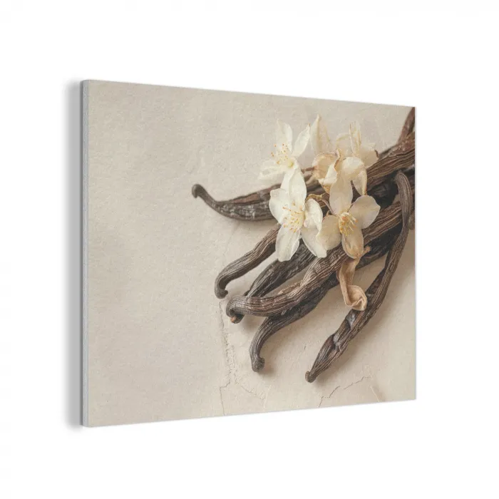 Vanille - Bloemen - Beige PET vilt klein -3d