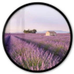 Lavendel - Landschap - Sereen - Paars Fotolijst rond zonder passe partout klein -3d