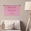 Eat me out don't stress me out - Roze - Handgeschreven Wandkleed katoen klein -sfeer4