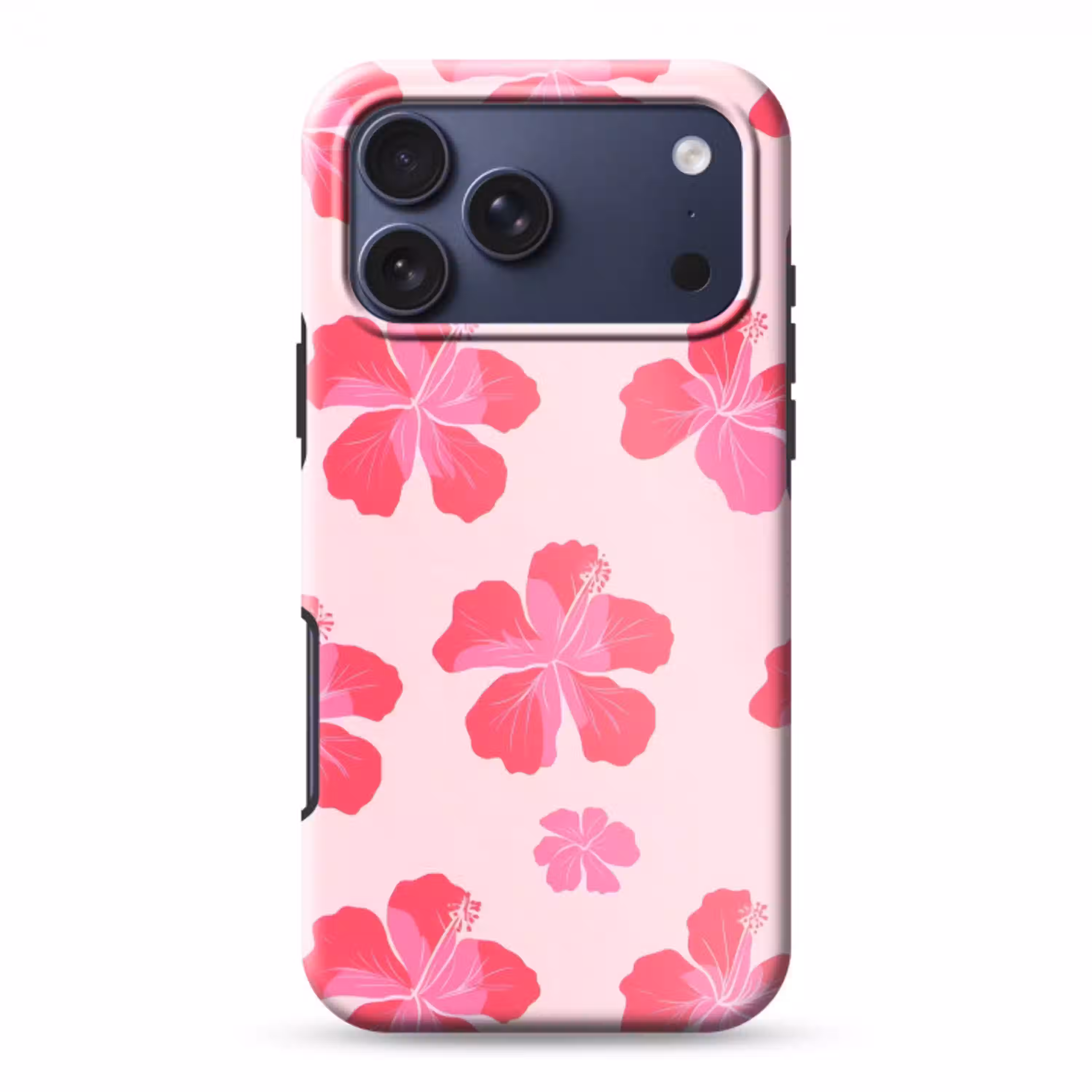 Hibiscus - Bloemen - Roze Toughcase MagSafe Apple iPhone 17 Pro Max klein 1019 -3d