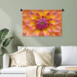 Dahlia - Bloem - Oranje Wandkleed katoen klein -sfeer7