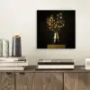 Goudbruine - Bladeren - Vaas - Herfstachtig aluminium wit klein -sfeer1