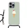 Illustratie - Ijsje - Spikkels - Kers Hoesje iPhone 16 Pro Max met koord klein -3d