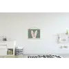 Hazen - Oren - Roze textielposter latten blank klein -kinderkamer