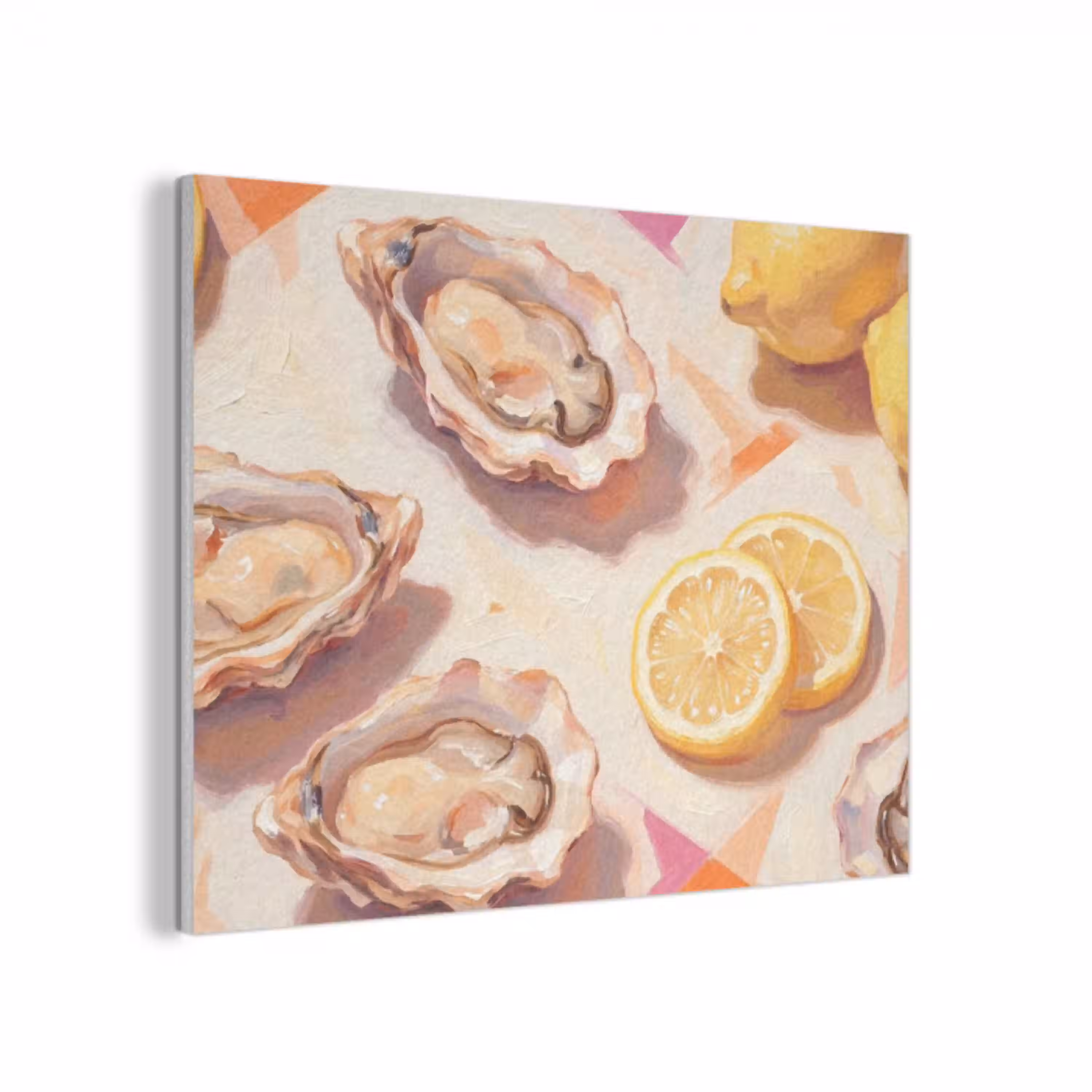 Stilleven - Citroenen - Oesters - Abstract - Oranje PET vilt klein -3d