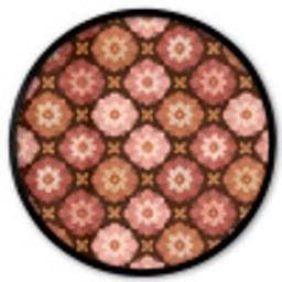 Geometrisch - Bloemen - Kleurrijk Fotolijst rond zonder passe partout klein 856 -3d