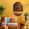 Taart - Chocolade - Eten - Brownie Wandcirkel Ovaal Glas middel -sfeer4