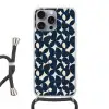 Modern - Geometrisch - Blauw Hoesje iPhone 16 Pro Max met koord klein 804 -3d