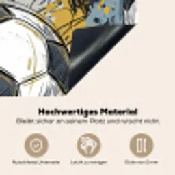 Voetbal - Abstract - Sport - Kleurrijk Inductie beschemer met haakjes klein -ky-onderkant-de