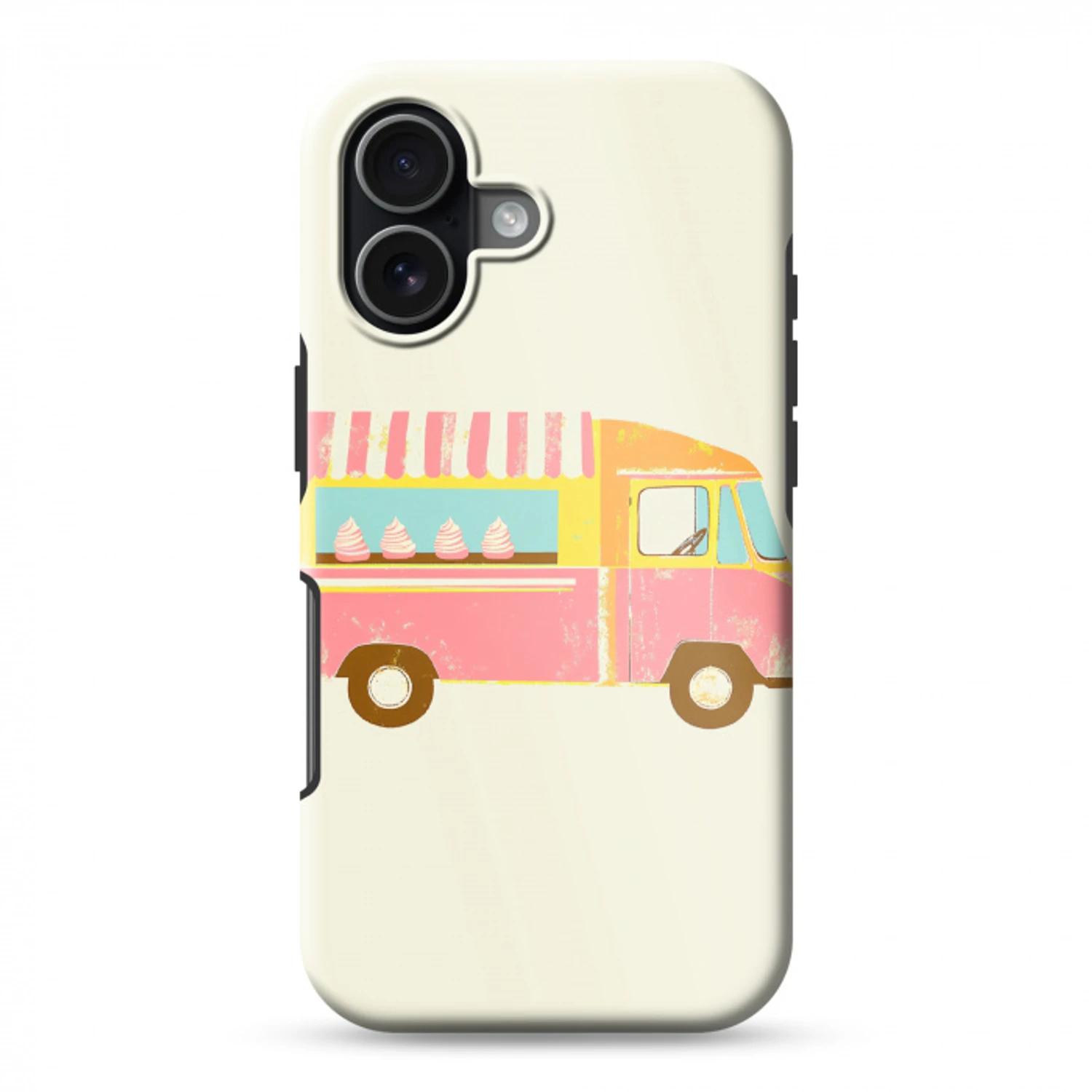 Ijskar - Retro - Softijsjes - Roze Toughcase MagSafe Apple iPhone 17 klein -3d
