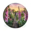 Vingerhoedskruid - Bloemen - Tuin Wandcirkel aluminium klein -3d