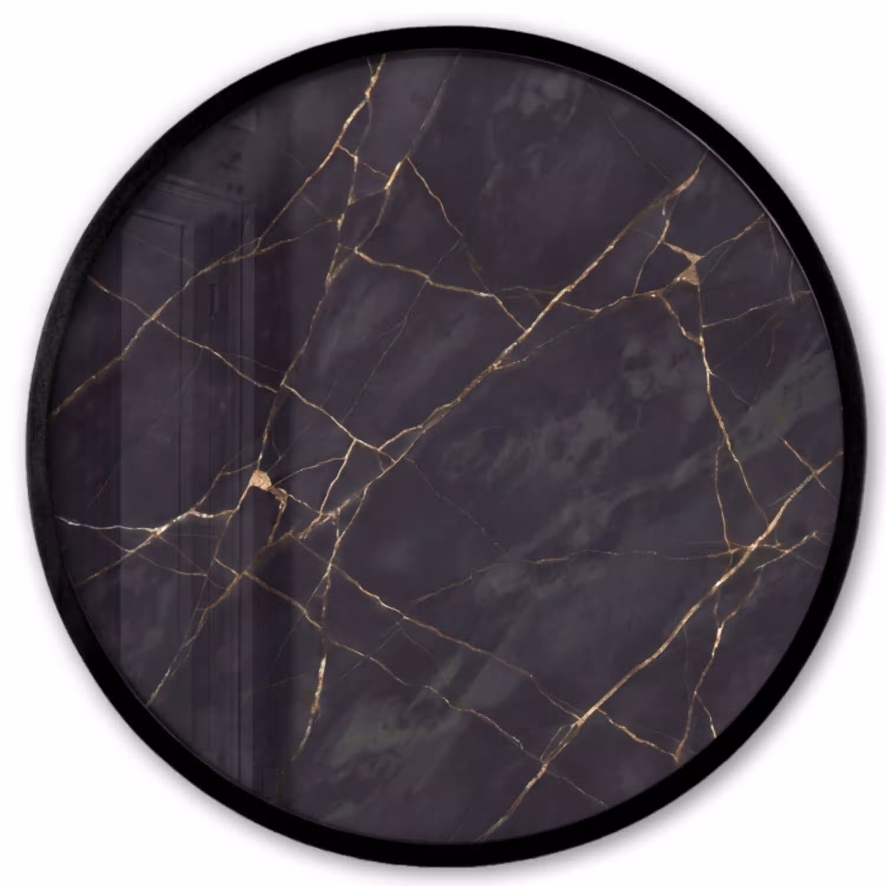 Textuur - Gouden lijnen - Abstract - Modern - Zwart Fotolijst rond zonder passe partout klein -3d