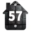 Zwarte houtblokken - Traditioneel Naambord Huisje klein -3d