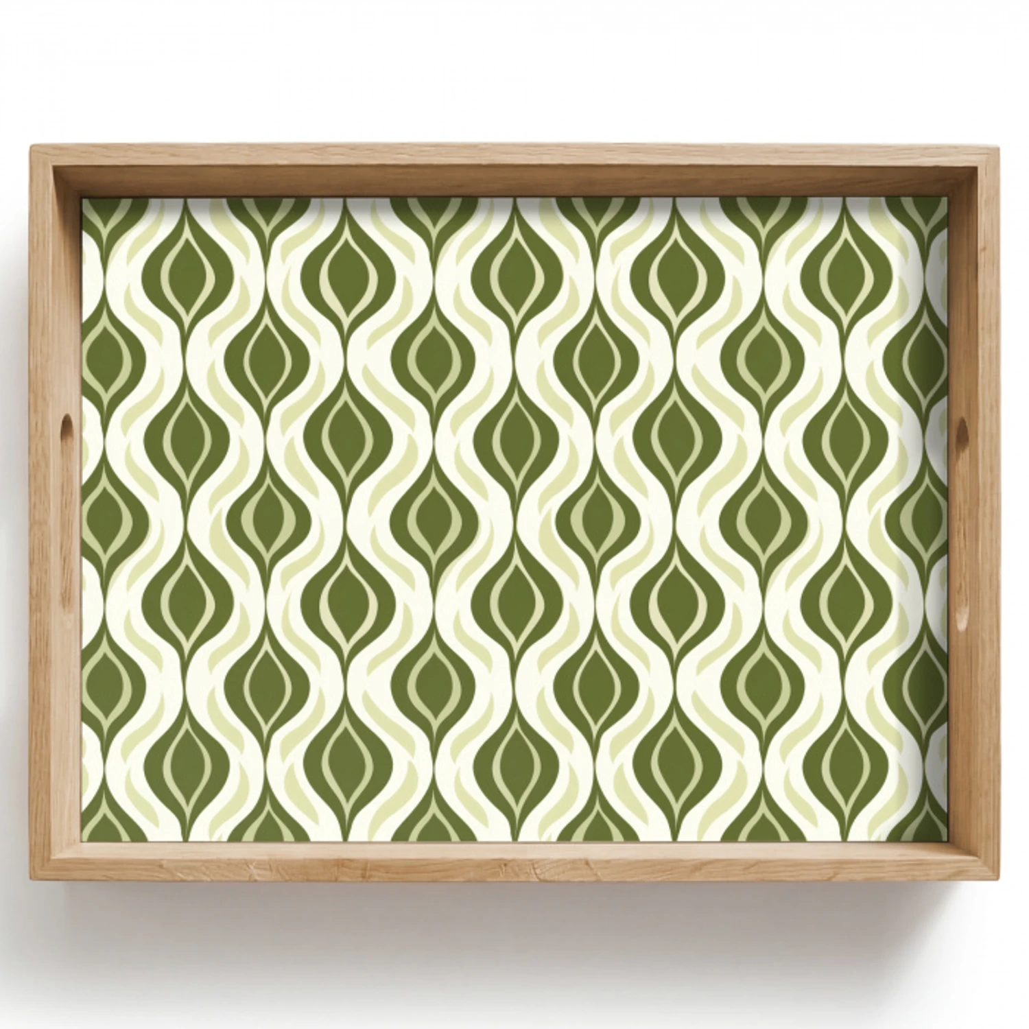 Patroon - Retro - Groen Dienblad Rechthoek middel 911 -z3d_shopping