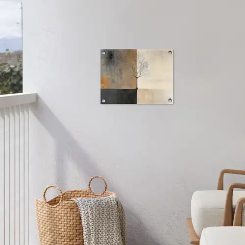 Boom - Vlakken - Takken - Kleurverloop tuinposter los doek klein -sfeer8