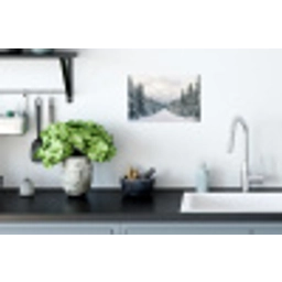 Weg - Sneeuw - Naaldbos - Winter - Avontuurlijk Muursticker klein -keuken
