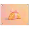 Croissant - Strik - Roze tuinposter los doek klein -3d
