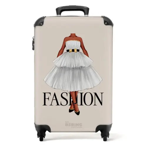Fashion - Witte jurk NBS - Handbagage koffer - Kinderen Unisex middel -productfoto_recht
