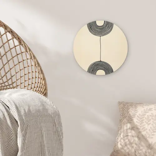 Geometrische bogen - Minimalistisch - Symmetrisch Wandcirkel kunststof plaat 5mm dik klein -sfeer5