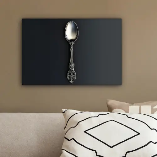 Lepel - Zilver - Metaal canvas 2cm klein -sfeer3