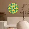 Ananas - Geel - Groen - Tropisch Wandcirkel kunststof plaat 5mm dik klein 188 -sfeer1