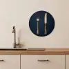 Bestek - Donkerblauw - Goud KitchenYeah - Keuken - Wandcirkel Forex klein -sfeer3