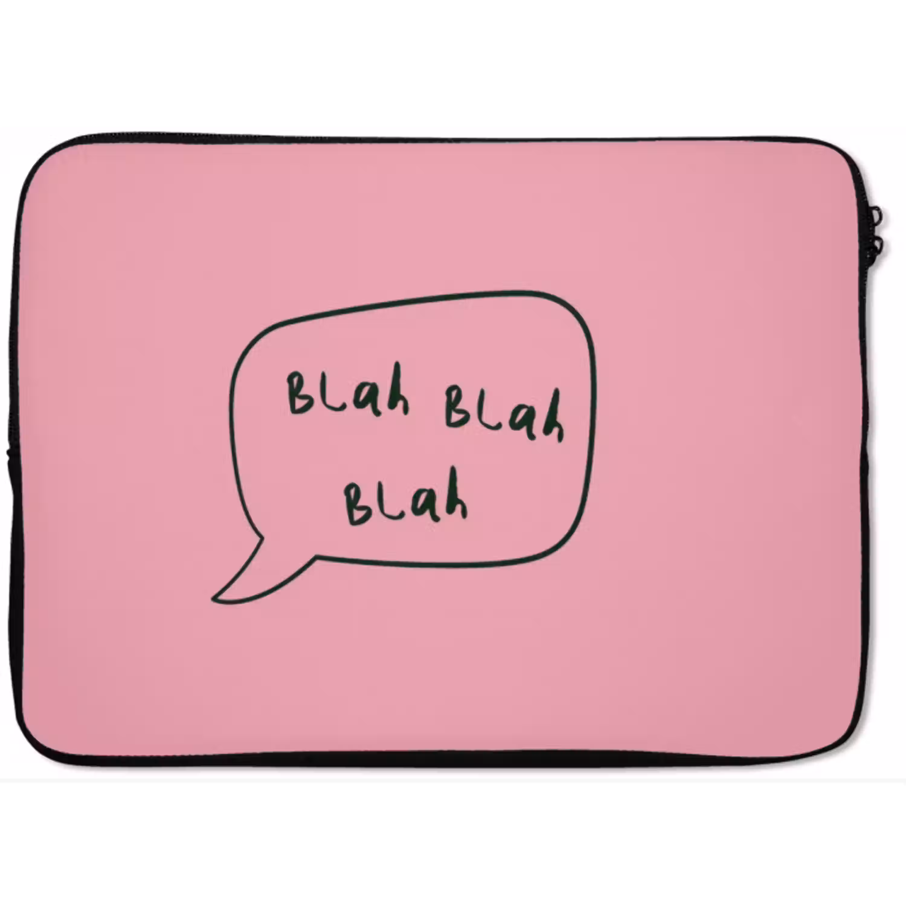 Tekstwolkje - BLAH BLAH BLAH - Roze laptophoes neopreen klein -zkaufland3dotto