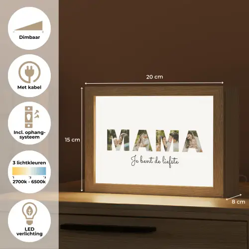 Mama - Lettercollage Light Box met kabel (Tafellamp) klein -USP_NL