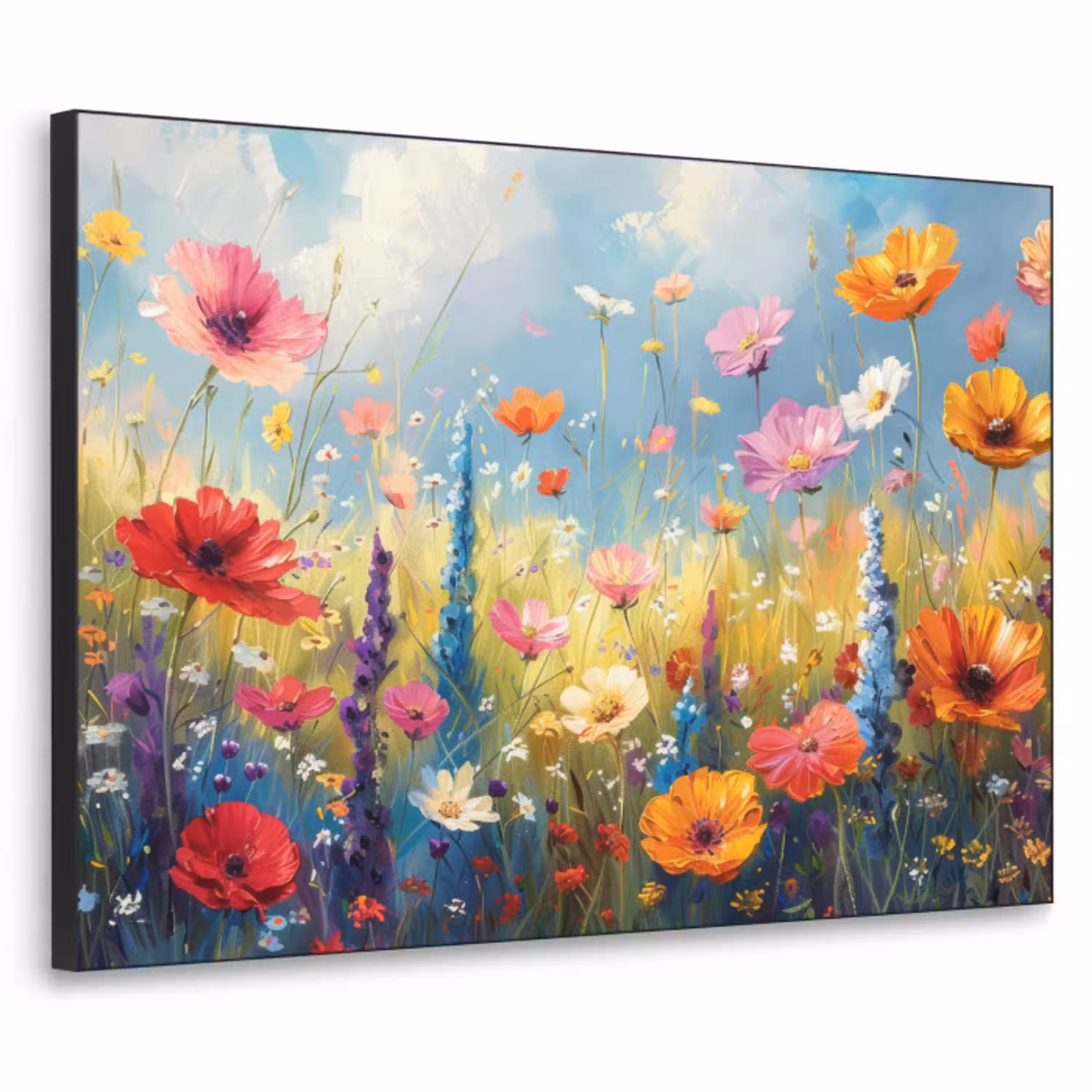 Bloemen - Natuur - Botanisch - Kunst Textielframe zwart klein -3d