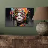 Vrouw - Hoofddoek - Graffiti - Zwart aluminium wit klein -sfeer2