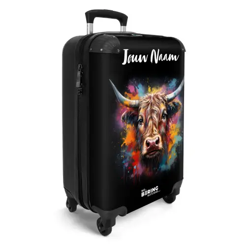 Schotse Hooglander als Graffiti Art NBS - Handbagage koffer - Kinderen Unisex middel -productfoto_3d