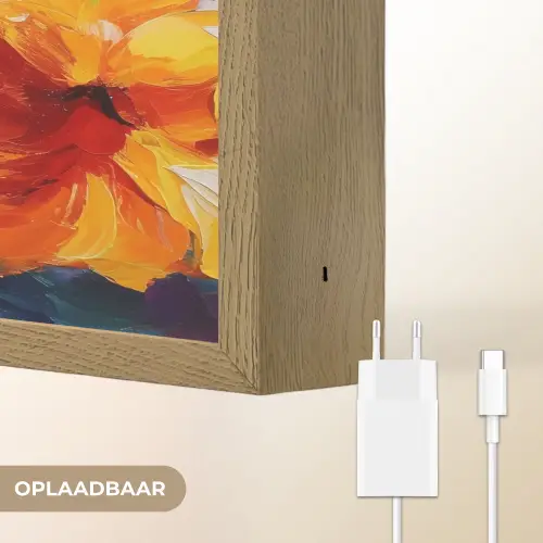 Golvend - Energie - warm Light Box met batterij (Wandlamp) middel -USP_websiteoplaadbaarNL