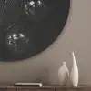 Discoballen - Minimalistisch - Zwart Akoestische PET Vilt - Rond klein -sfeer5_closeup