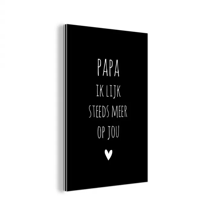 Papa ik lijk steeds meer op jou - Quotes - Stef Bos - Papa - Spreuken aluminium wit klein -3d