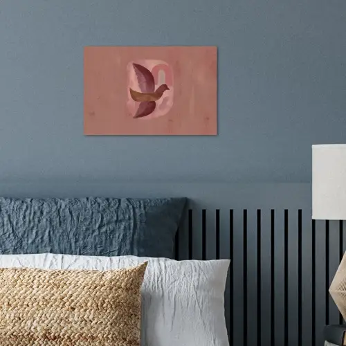 Illustratie - Vogels - Abstract - Roze poster papier klein -sfeer2