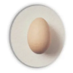 Ei - Beige - Ovaal - Egaal Akoestische PET Vilt - Rond klein -3d